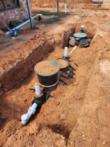 Septic tank in the ground