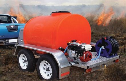 A fire truck with a water tank on it.