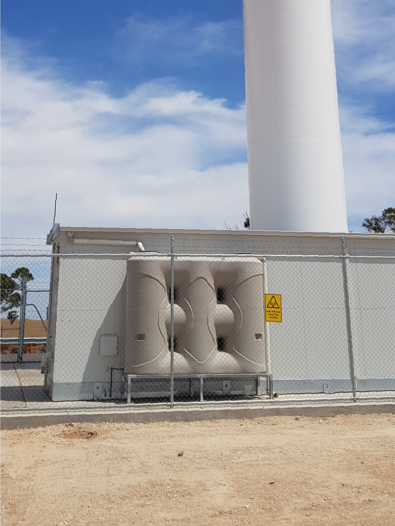 Polymaster Slimline tank connected to office