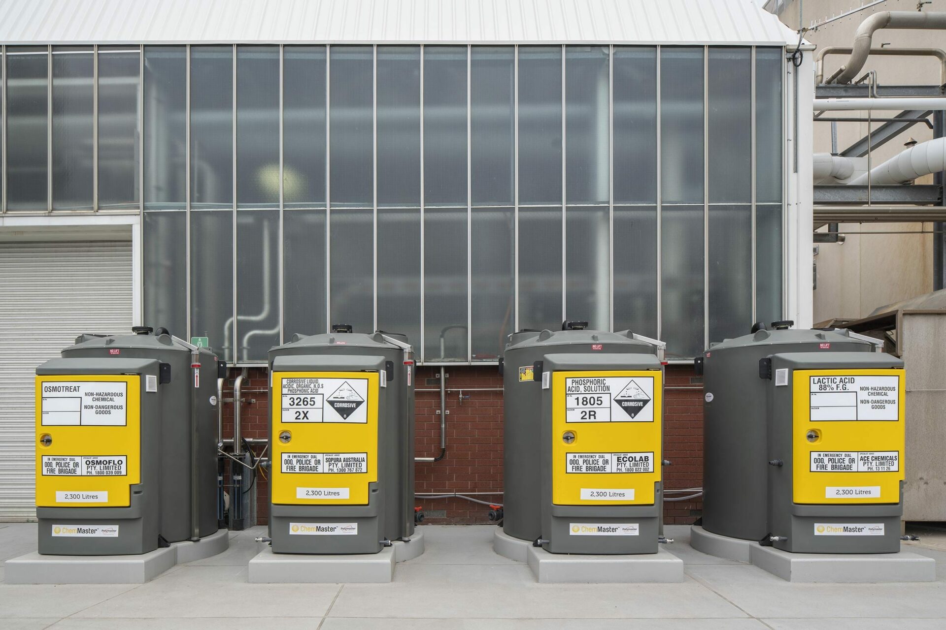 Chemical Tanks lined up at Coopers Brewery