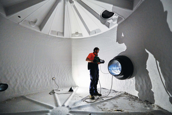 Inside of a 50kl water tank
