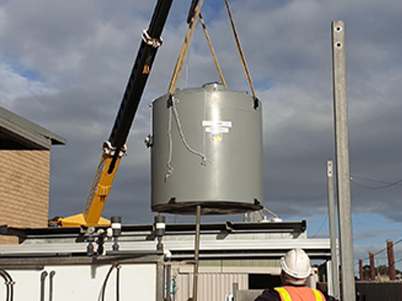 Polymaster Chemical Storage Tank installed in Lower Murray Water Plant