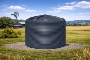 20000L Dark Blue Tank on a field