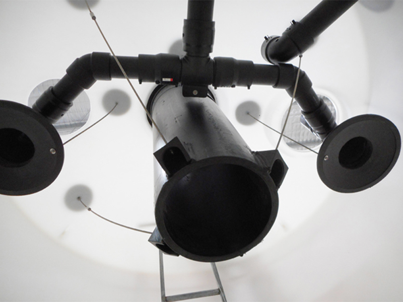 Inside of a cone bottom tank