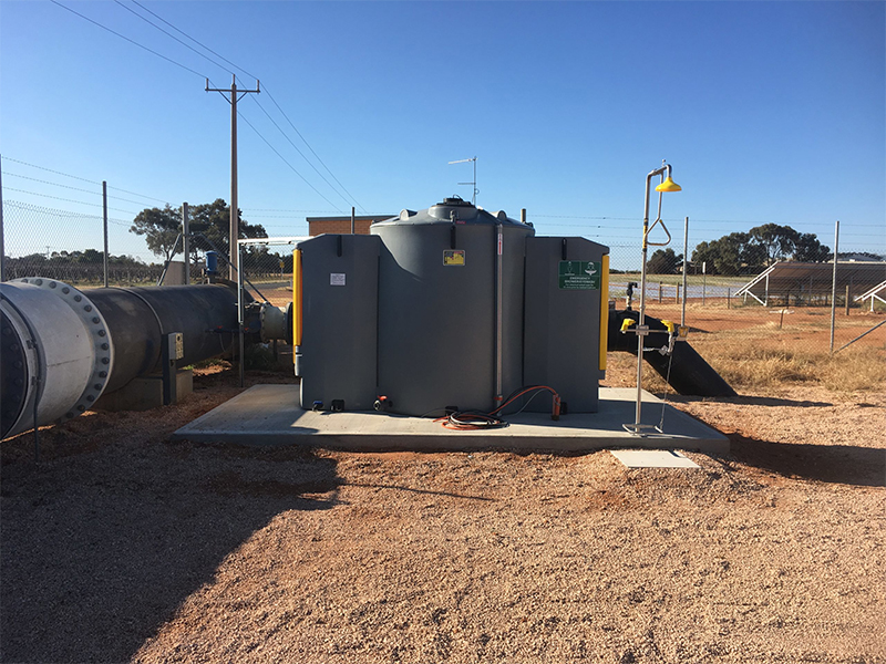 Polymaster Chemical Storage Tank installed in Lower Murray Water Plumatella