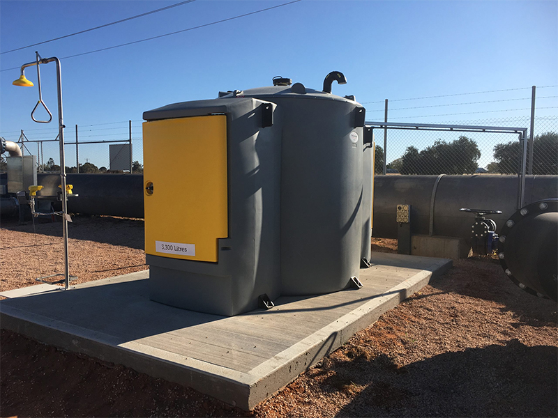 Polymaster Chemical Storage Tank installed in Lower Murray Water Plumatella