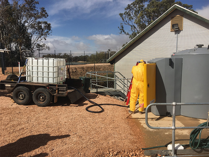 Polymaster Chemical Storage Tank installed in Lower Murray Water Plumatella