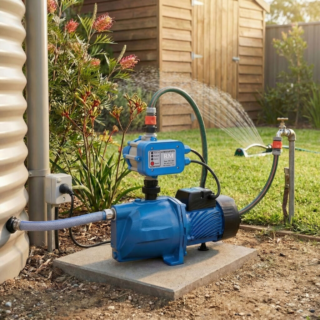 A Polymaster pump connected to a water tank