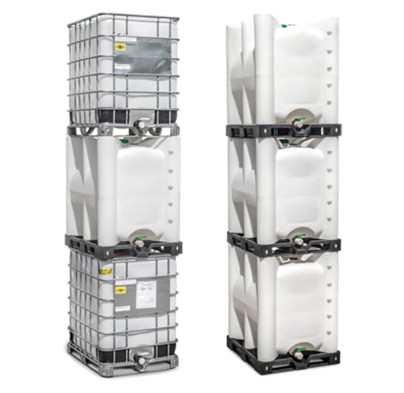A side by side image of stacked Cagebuster Tote with regular one