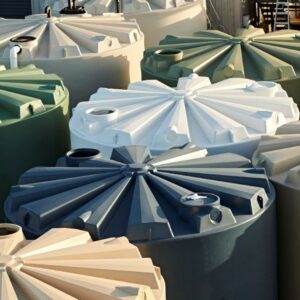 Aerial shot of 50kl water tanks