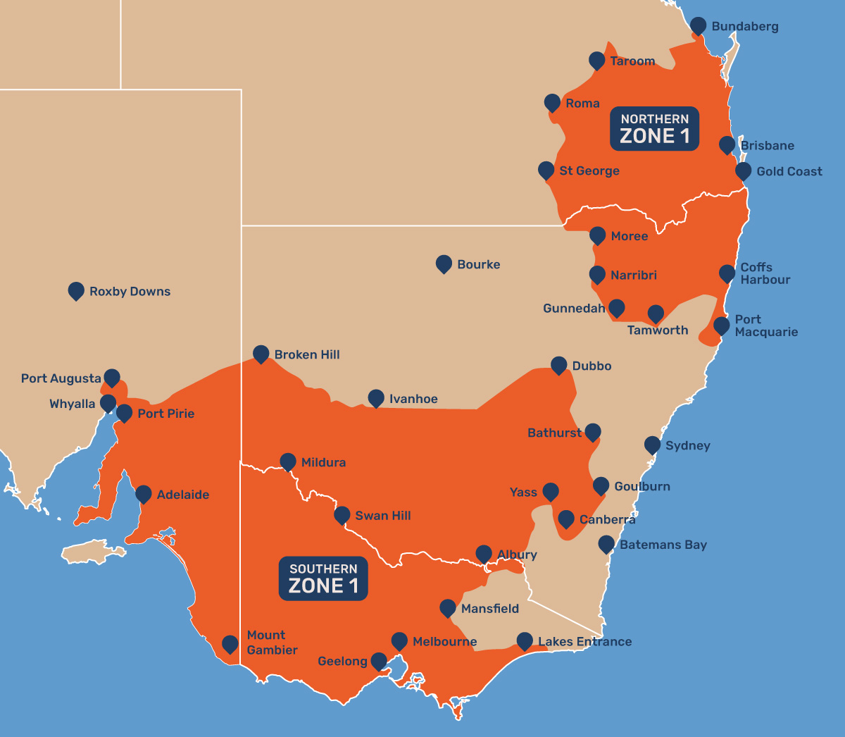 Polymaster Delivery Zone map