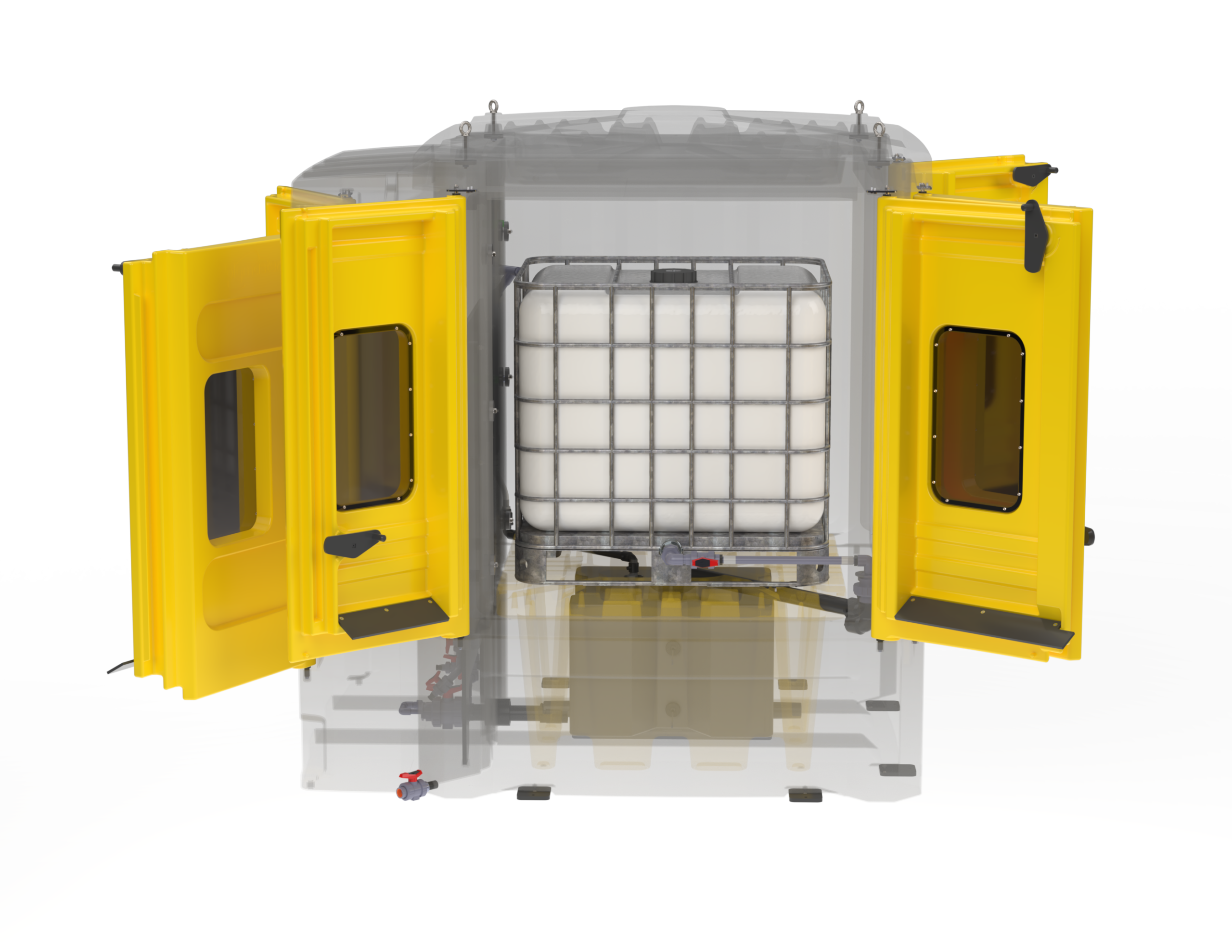 ENIBCB - TRANSPARENT VIEWS Cabinet - All Doors Open - IBC