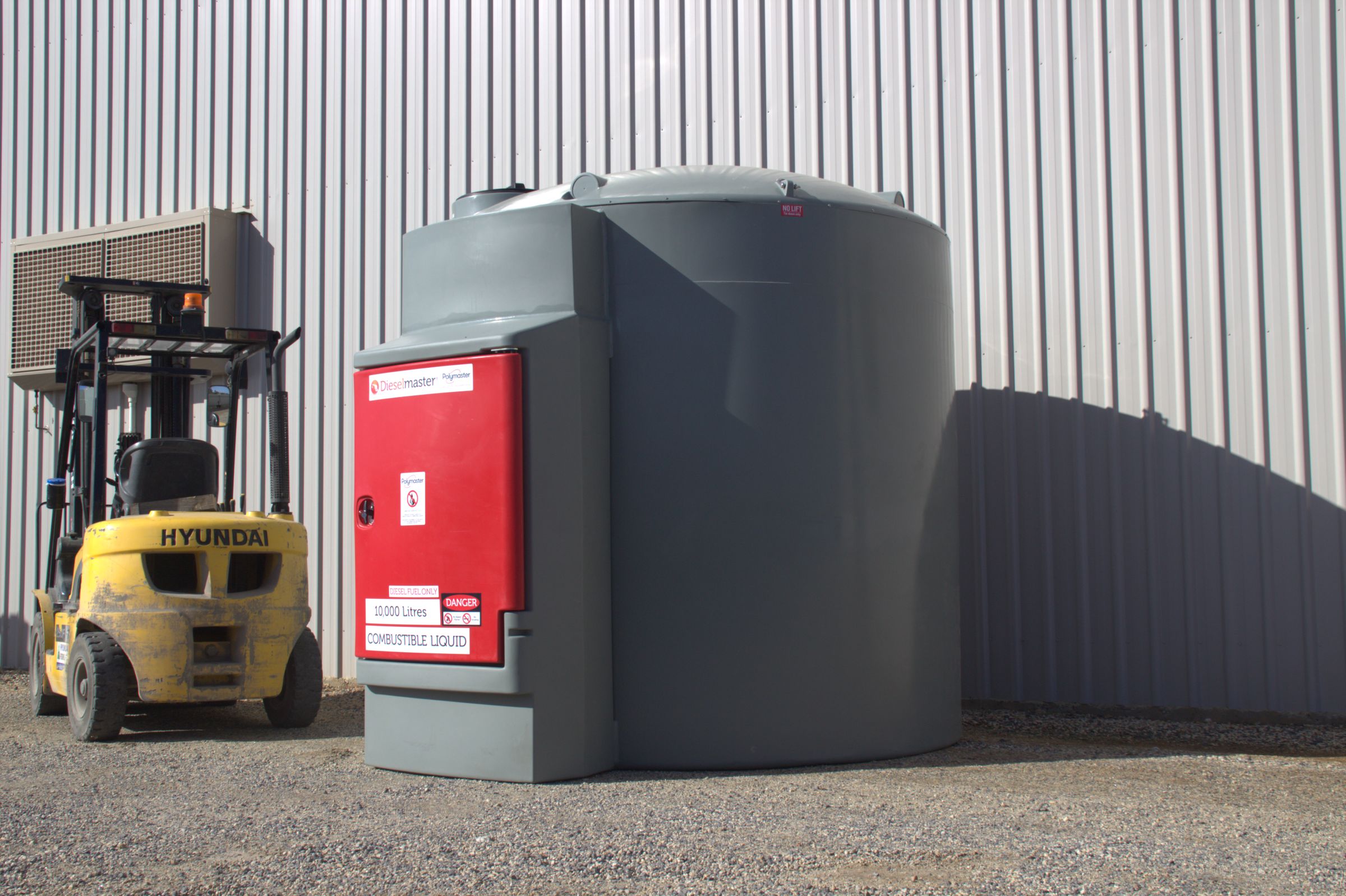 bunded tank with forklift