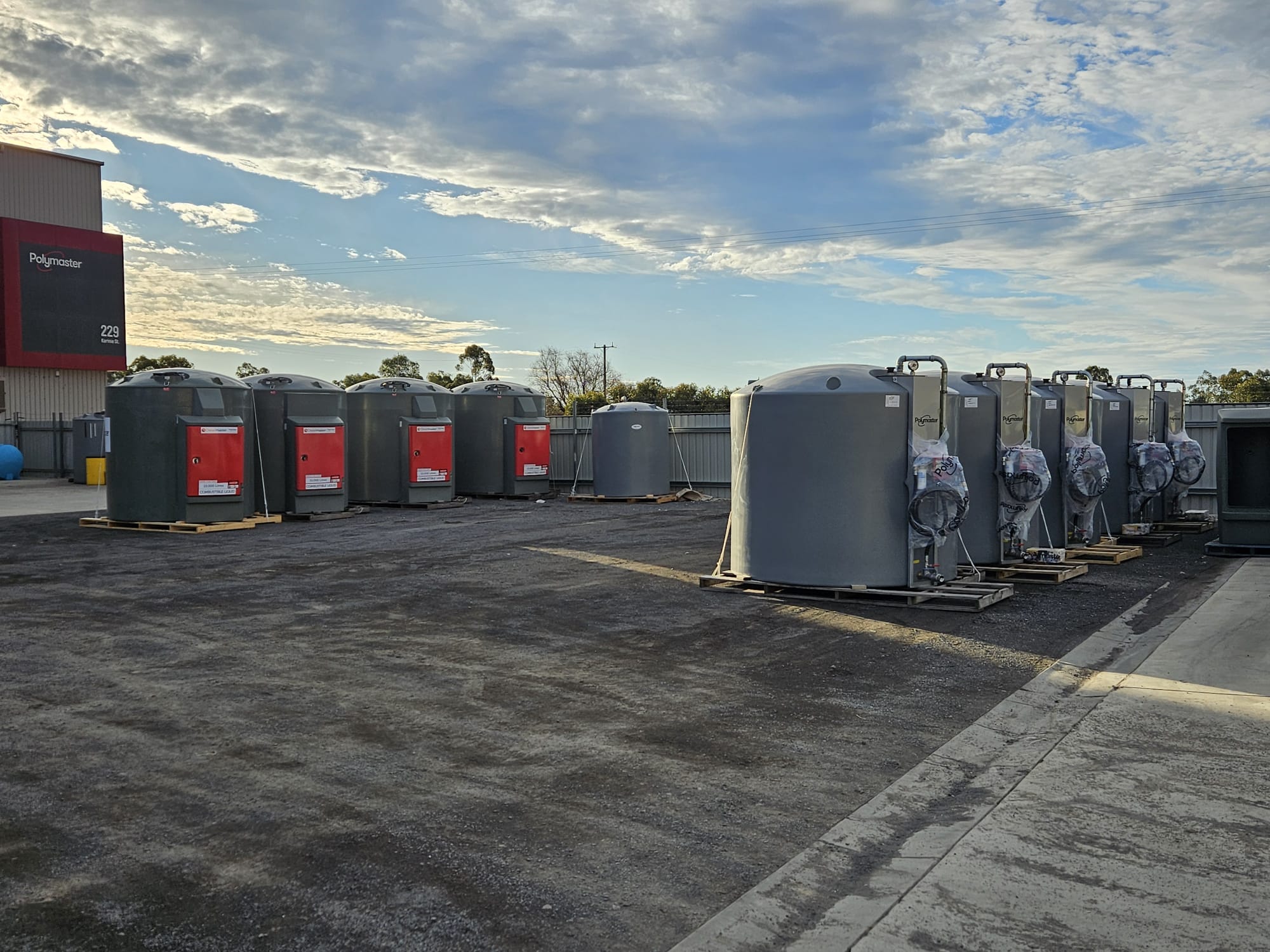 diesel tanks in yard ready for despatch